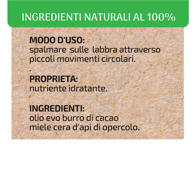 Balsamo delle Dolci Labbra di Miele e Burro di Cacao