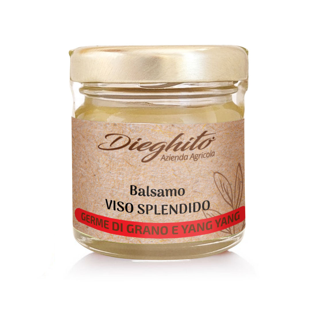 Balsamo Viso Splendido con Olio di Germe di Grano e Ylang Ylang – trattamento nutriente e antiossidante per pelli mature, secche o spente. Idrata, illumina e migliora l’elasticità della pelle.